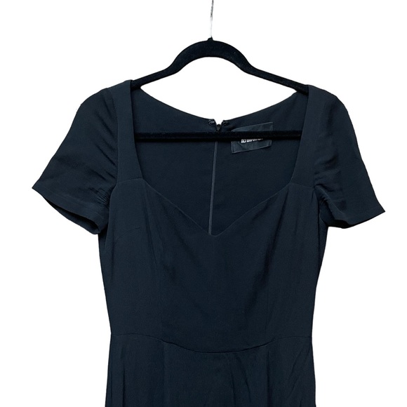 Reformation Sweetheart V-Neck Short Sleeve Black Maxi Formal Dress Size 6 - Picture 2 of 8